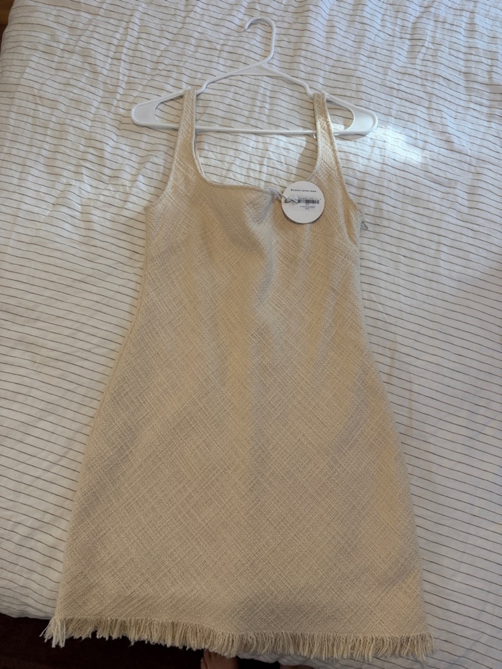 White woven Staud dress new